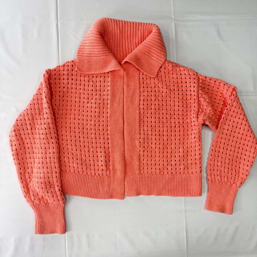 Universal Thread coral open-knit crochet cardigan women’s size Medium